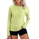 thumbnail image 1 of Craaazy Women's Solid Color Relaxed Fit Athletic Long Sleeve Shirt, Lightweight Sun Protective Top, Slim Fit with Thumb Holes for Workout Gifts, 1 of 7