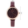 thumbnail image 4 of Women's Geneva Japanese Movement Stainless Steel Back Burgundy Faux Leather Slim Band Watch, 4 of 4