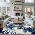 thumbnail image 3 of Area Rug for Living Room, Blue Tie-dye Non-Slip Indoor Large Carpet for Bedroom/Dining Room, Vintage Rustic Abstract Painting Art Washable Low-Profile Rectangle Floor Runner Rugs - 6 x 9 Ft, 3 of 8