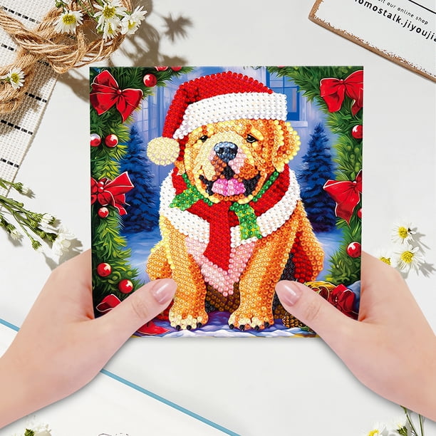 Cuadros Decorativos 8/12 Uds. Kits de tarjetas de artes bordadas con diamantes de imitación de cristal pájaro flor 5D DIY gato perro Wdftyju embutido en tela