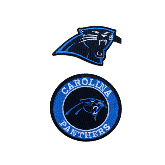 Carolina Panthers Embroidered Iron-on Patch Set of 2