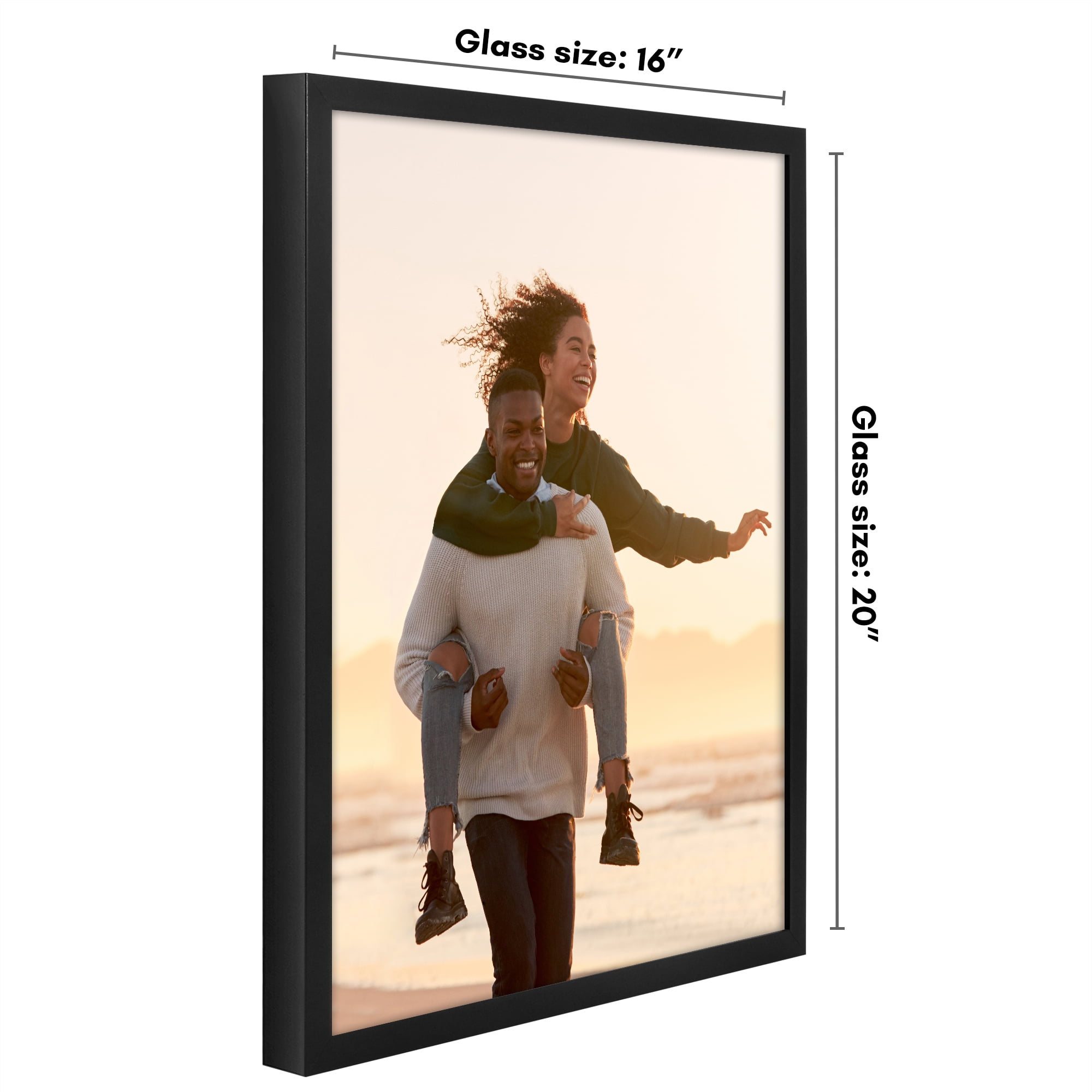 Americanflat 16x20 Picture Frame with Polished Plexiglass Soho Collection Gallery Style Deep Molding - Black