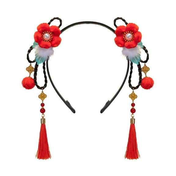 UOYOTT Chinese Style Braid Headband Han Dust Ancient Style Headband Children's Wig B в