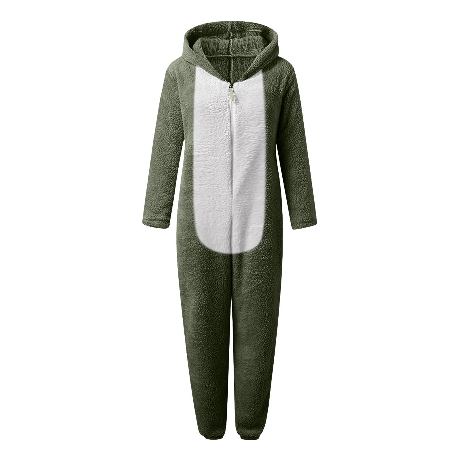 WOYY Big Girls Hooded Onesie Cute Soft Warm Zipper Jumpsuit Romper, Sizes 7-8