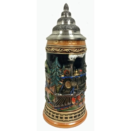 - Train Locomotive Railroad Relief Gift Boxed LE German Stoneware Beer Stein .5 L