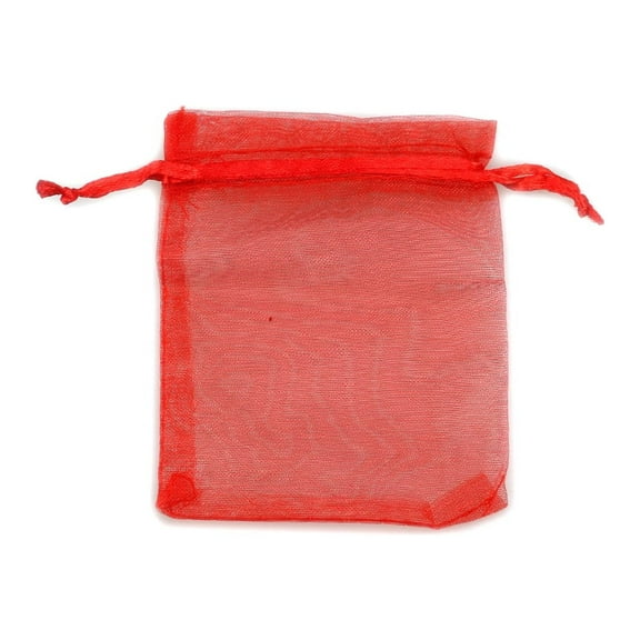 WHAMVOX Red Organza Drawstring Gift Bags for Packing Jewelry and Trinkets 7*9cm