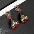 thumbnail image 5 of Pendiente de campana de viento dorado Vintage para mujer, cuentas de diamantes de imitación, pendientes colgantes, 5 of 5