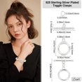 thumbnail image 2 of 1 Box 15 Sets Toggle Clasps 925 Sterling Silver Plated T Bar Ring Connector OT Clasps with Open Jump Rings for Jewelry Making Necklace Bracelet Silver, 2 of 6