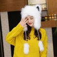 thumbnail image 2 of qolati Cute Ear Winter Hat for Women Men Puffy Plush Warm Beanie Cap Christmas Faux Fur Headwears Earflap Hood Hat, 2 of 6