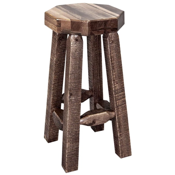 Homestead Collection Backless Barstool, Stain & Clear Lacquer Finish