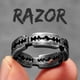 thumbnail image 3 of Anillos de acero inoxidable con textura geométrica retro para hombre y mujer, joyería punk, novedad en accesorios de moda de Stranger Things, regalo al por mayor, 3 of 5