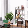 thumbnail image 2 of HOMCOM 4-Tier Vintage Ladder Shelf Bookcase Storage Rack Home Office Organizer with Open Display Shelf, 2 of 10