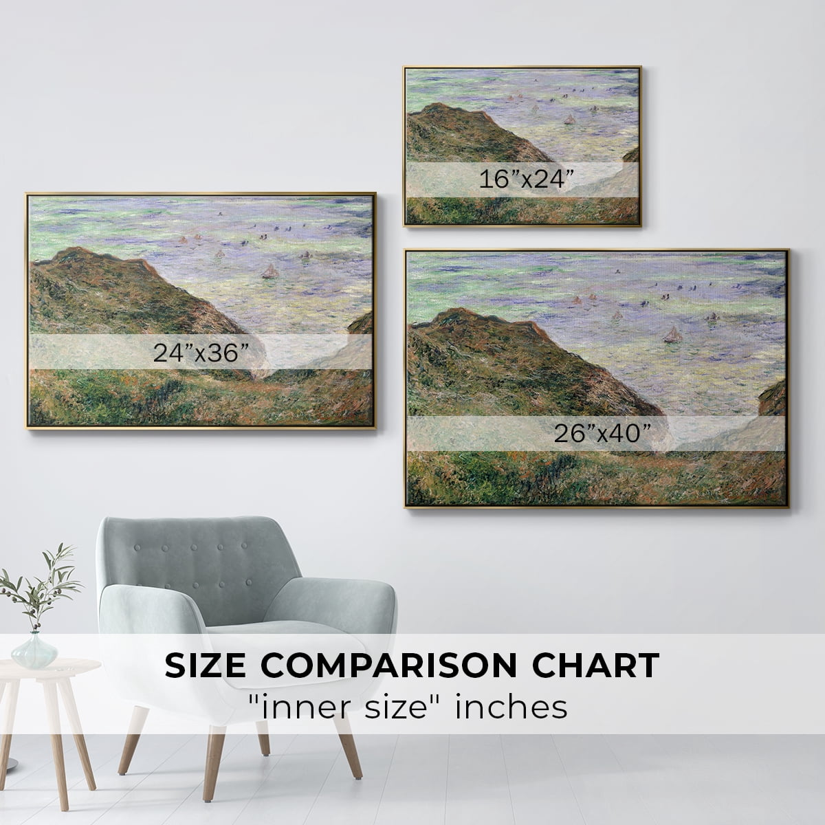 Vintage Landscape-CLI By Wexford Home Framed in Gold Wood Gallery Wrapped Canvas 17 in. x 25 in.