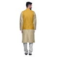 thumbnail image 3 of Atasi Printed Kurta Pajama Jacket Set Mandarin Collar Traditional Ethnic Shirt, 3 of 5
