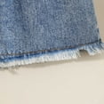 thumbnail image 5 of FSYBOA Girls Denim Shorts, School Casual Relaxed Fit Summer Kids Jean Shorts Blue Size 10T, 5 of 6