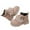 Khaki, variant on Girls Faux Suede Boots, Plush Ankle Boot with Adjustable Strap Buckle, Warm Snow Shoes Low Heeled Lug Sole Boots Kids Snow Boot Non-Slip Side Zipper Riding Booties Winter School Shoes