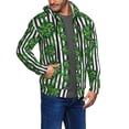 thumbnail image 2 of Wukai Palm Greenery Print Men's Zip-Up Hoodie,Fleece Full-Zip Hoodie for Men, Hooded Sweatshirt-Medium, 2 of 5
