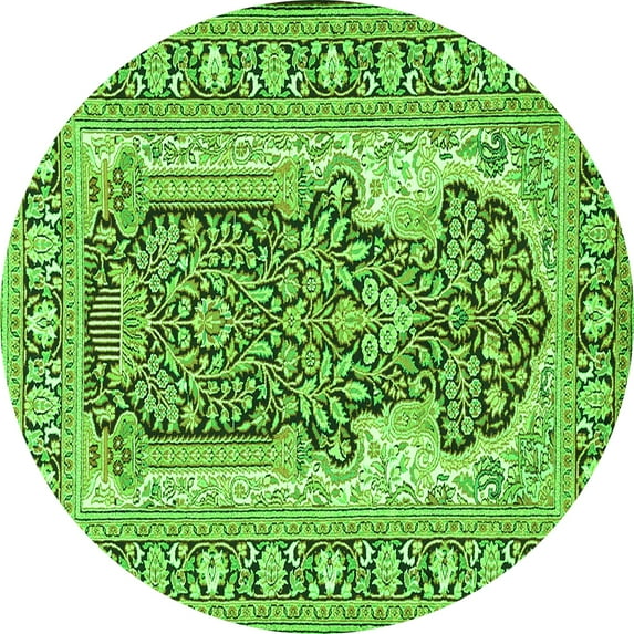 Ahgly Company Indoor Round Persian Green Traditional Area Rugs, 6' Round