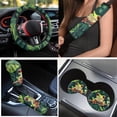 thumbnail image 3 of Yuyamidu Frog ar Seat Cover Full Set of 15 Palm Leaves Car Floor Mats Steering Wheel Cover Seat Belt Strap Pads Cup Coasters Gear Shift Knob Cover, Green, 3 of 6