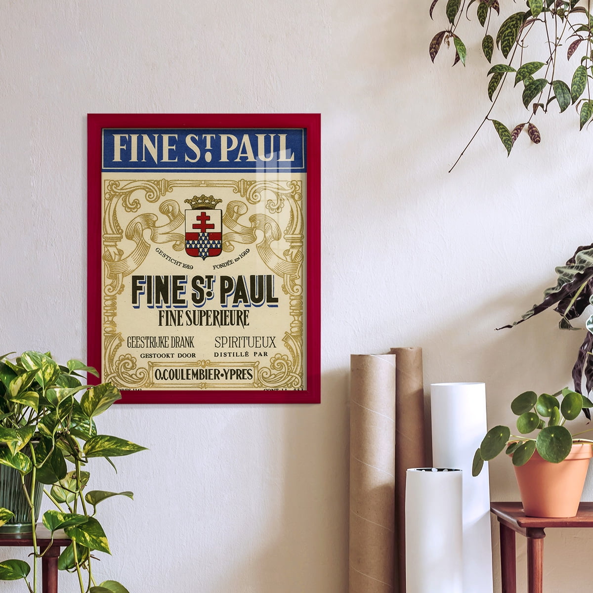 Fine St. Paul -Framed Print w/glass-Cherry Red