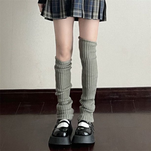 Calcetines de punto jk Calcetines de mujer blancos de tubo largo hasta la pantorrilla conjuntos de piernas otoño e invierno cálidos calcetines de pila Lolita Lolita