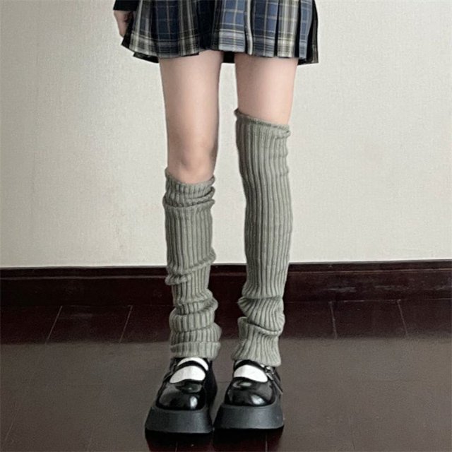 Calcetines de punto jk Calcetines de mujer blancos de tubo largo hasta la pantorrilla conjuntos de piernas otoño e invierno cálidos calcetines de pila Lolita Lolita