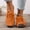 Orange, variant on Women Contrast Patchwork Toe Lace up Soft Sole Casual Shoes All Season Lightweight Comfy Daily Walking Leather Flats Orange 7(38)