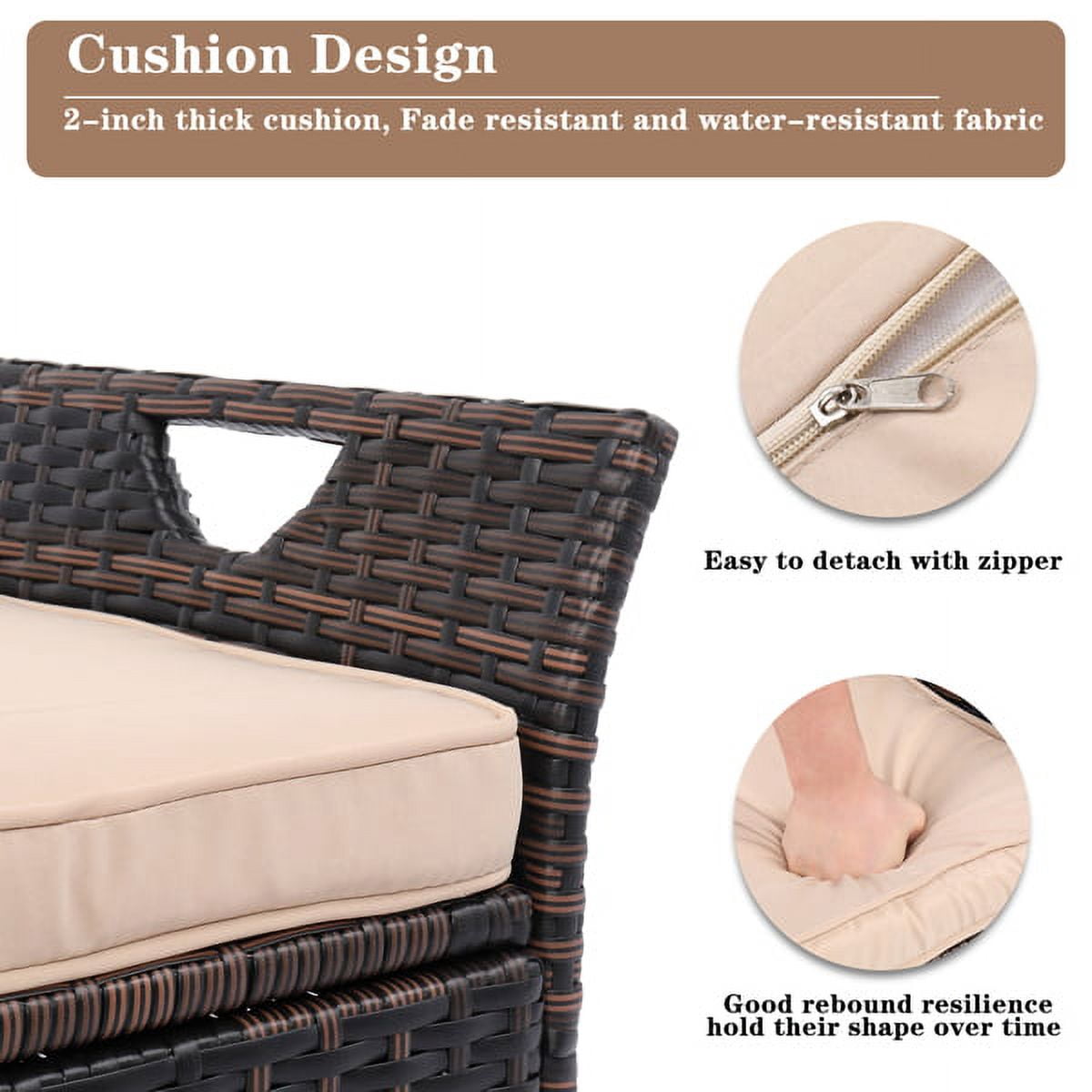 Iron Frame Can Accommodate Brown Gradient Footstool Locker Rattan Locker, 106*52*46cm