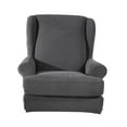 thumbnail image 4 of 2x Armchair Covers Anti-slip Universal Slipcover Machine Washable Dark Gray Deep Grey, 4 of 8