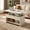 Off-White, variant on Manxile Rustic Lift Top Coffee Table, 4 in 1 Multi-Function Convertible Coffee Table with Hidden Storage for Living Room, Black&Brown