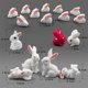 thumbnail image 4 of Figurita navideña de conejo blanco y zanahoria, decoración artesanal para el hogar, decoración de habitación Kawaii, accesorios de decoración de jardín de hadas en miniatura, modernos, 4 of 4