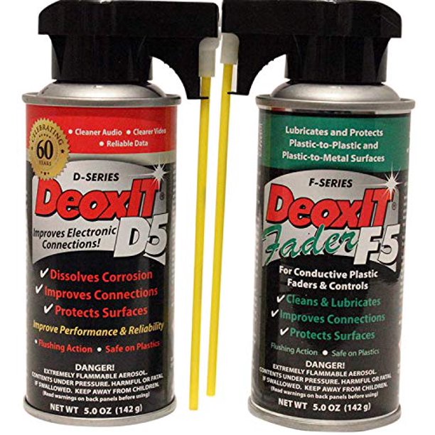 Hosa DeoxIT D5S6 Contact Cleaner + F5SH6 FaderLube Bundle