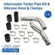 FGJQEFG Aluminum Intercooler Turbo Pipe Kit & Silicone Hose Kit for 2003-2007 Dodge Ram 5.9L Silver