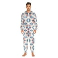 thumbnail image 3 of FORMRS Onesies Pajama for Adults Unisex Hoodie Winter Jumpsuit One Piece Sleepwear, Sizes S-2XL, Navy Blossom Mosaic, 3 of 7