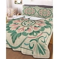 thumbnail image 3 of Quilts Full Size, Pink Green Flower Soft Comforter Bedding Set for Bed, Elegant Spring Floral Abstract Art Lightweight Quilted Bedspread with Pillow Cover(2 Pieces) for All Season, 78x90 Inch, 3 of 6