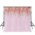 thumbnail image 2 of GreenDecor 7x5ft Wedding Ceremony Photo Backdrops Colorful Flowers Pink Lace Curtain Photography Background Photo Booth Background and, 2 of 4