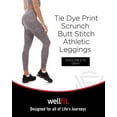 thumbnail image 2 of Wellfit Tie Dye Print Scrunch Butt Stitch Athletic Legging (S, Gray), 2 of 7
