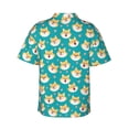 thumbnail image 3 of Daiia Cute Shiba1 Hawaiian Shirt for Men Gentle Cotton Regular Short Sleeve Casual-X-Large, 3 of 9