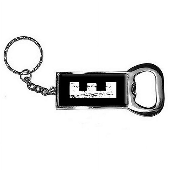 Letter Initial E Keychain Key Chain Ring Bottle Bottlecap Opener