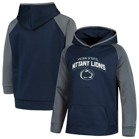 Youth Russell Athletic Navy Penn State Nittany Lions Pullover Color Block Hoodie