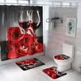 thumbnail image 3 of [Liquidation de Marque!] Rideau de Douche Impression Numérique 3D Saint-Valentin Ensemble de 4 Pcs pour Décoration de Maison Hôtel Fête, 3 of 6