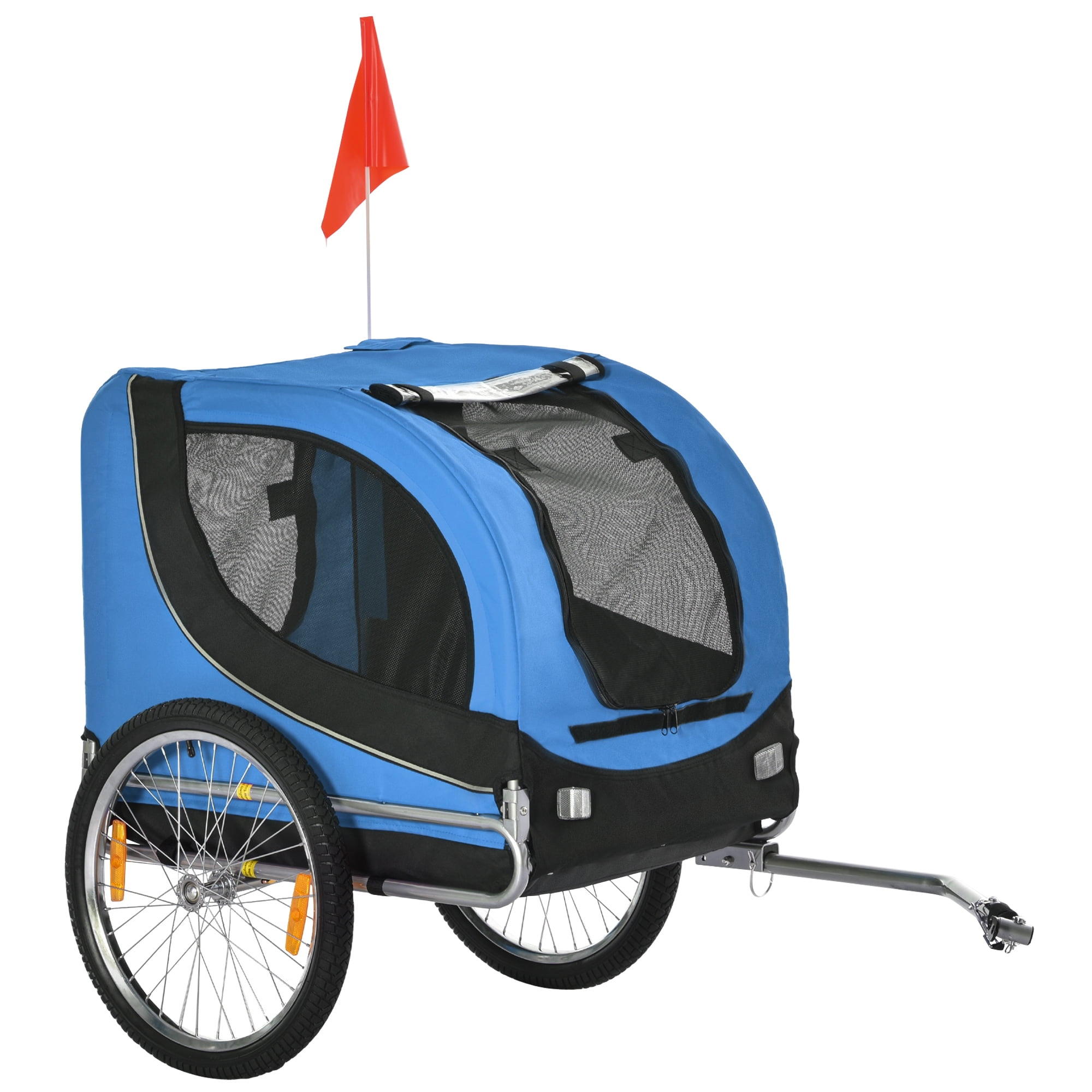PawHut Pet Bike Trailer Bicycle Dog Cat Travel Carrier Foldable Blue