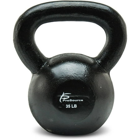 ProSource Solid Cast Iron Kettlebells Weights for Full Body Workout, 35 lbs