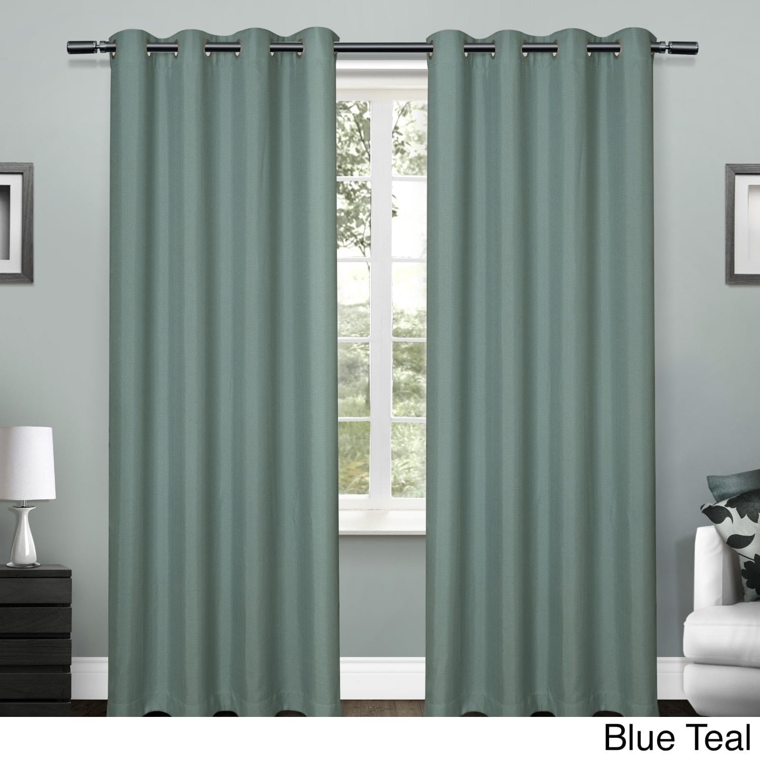 ATI Home Grommet Top Loha Linen Window Curtain Panel Pair