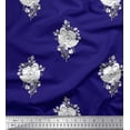 thumbnail image 1 of Soimoi Cotton Voile Fabric Leaves & Floral Block Print Sewing Fabric Yard 42 Inch Wide, 1 of 3