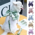thumbnail image 2 of Koszal Pet Chest Strap Set Plaid Pattern Dress-up Good Air Permeability Cats Dogs Vest Harness Leash Set Pet Supplies, 2 of 8