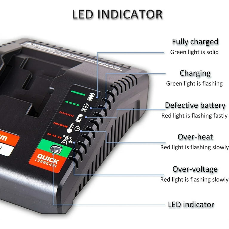 PCXMVC PCMVC 18V Multi Chemistry Battery Charger Compatible with Porter Cable 18V Lithium ion NiCd NiMh Battery PC18B PC18BLX PC18BL Walmart