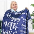 thumbnail image 3 of Kainsy 40th Birthday Gifts for Men Blankets, Happy 40th Birthday Blanket Throw, ’’ Blankets, Best Gifts for 40th Birthday Decorations, 40 Years Birthday Gift for Husband Friends, Navy(30"x40"), 3 of 7
