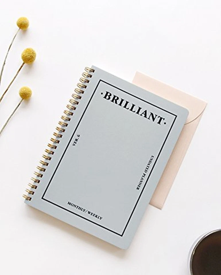 Brilliant Monthly & Weekly Planner - Wirebound Undated Monthly &Weekly Planne...