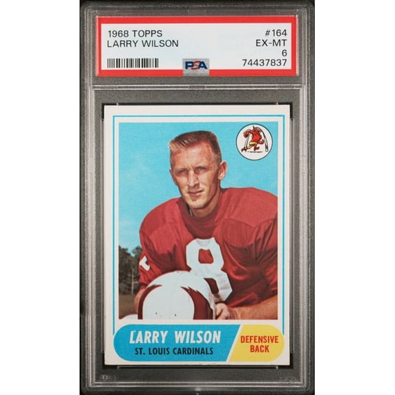 Graded 1968 Topps Larry Wilson #164 Football Card PSA 6 EX-MT